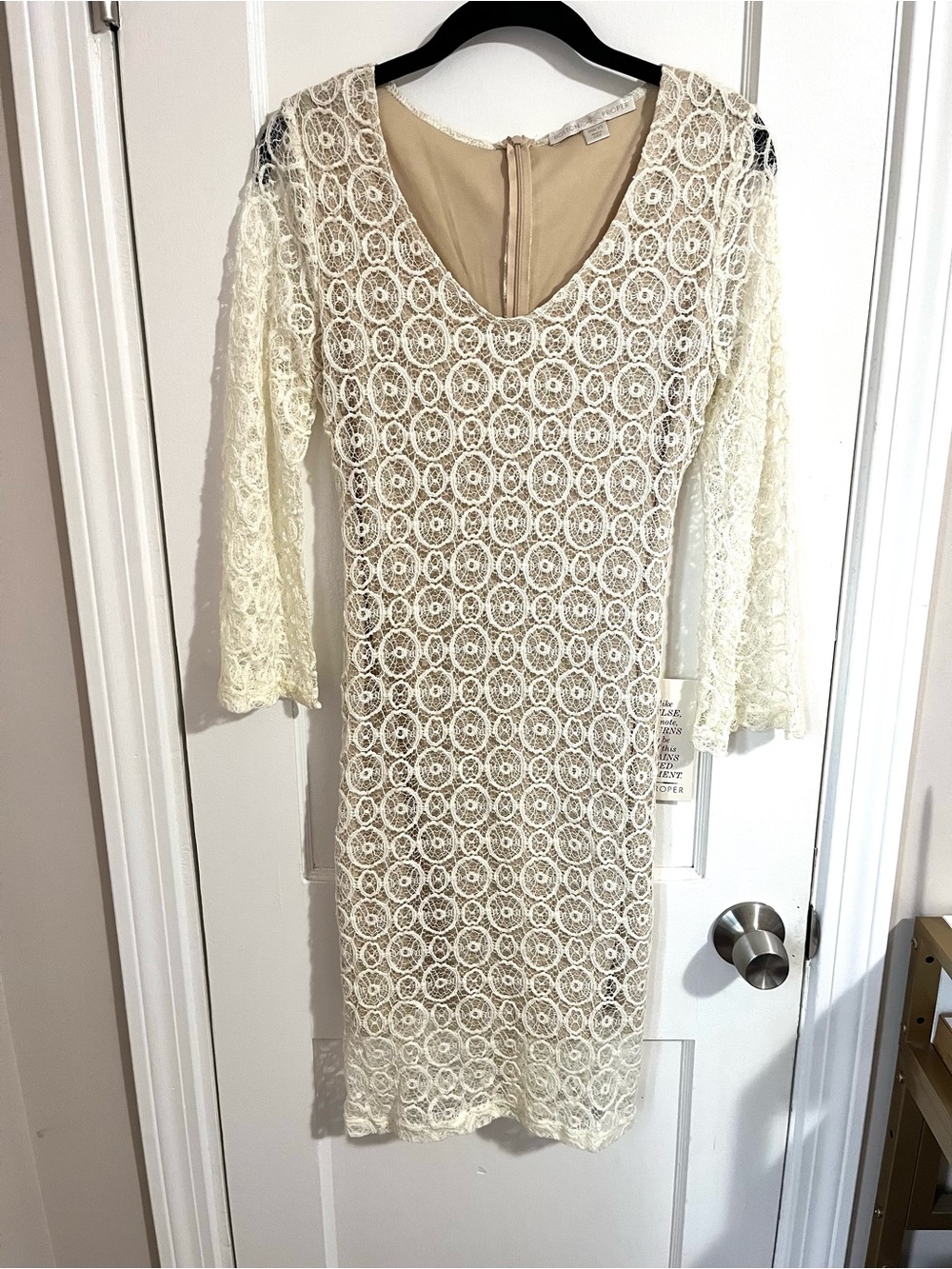 NWT Boston Proper Ivory Lace Long Sleeve Sheath Dress